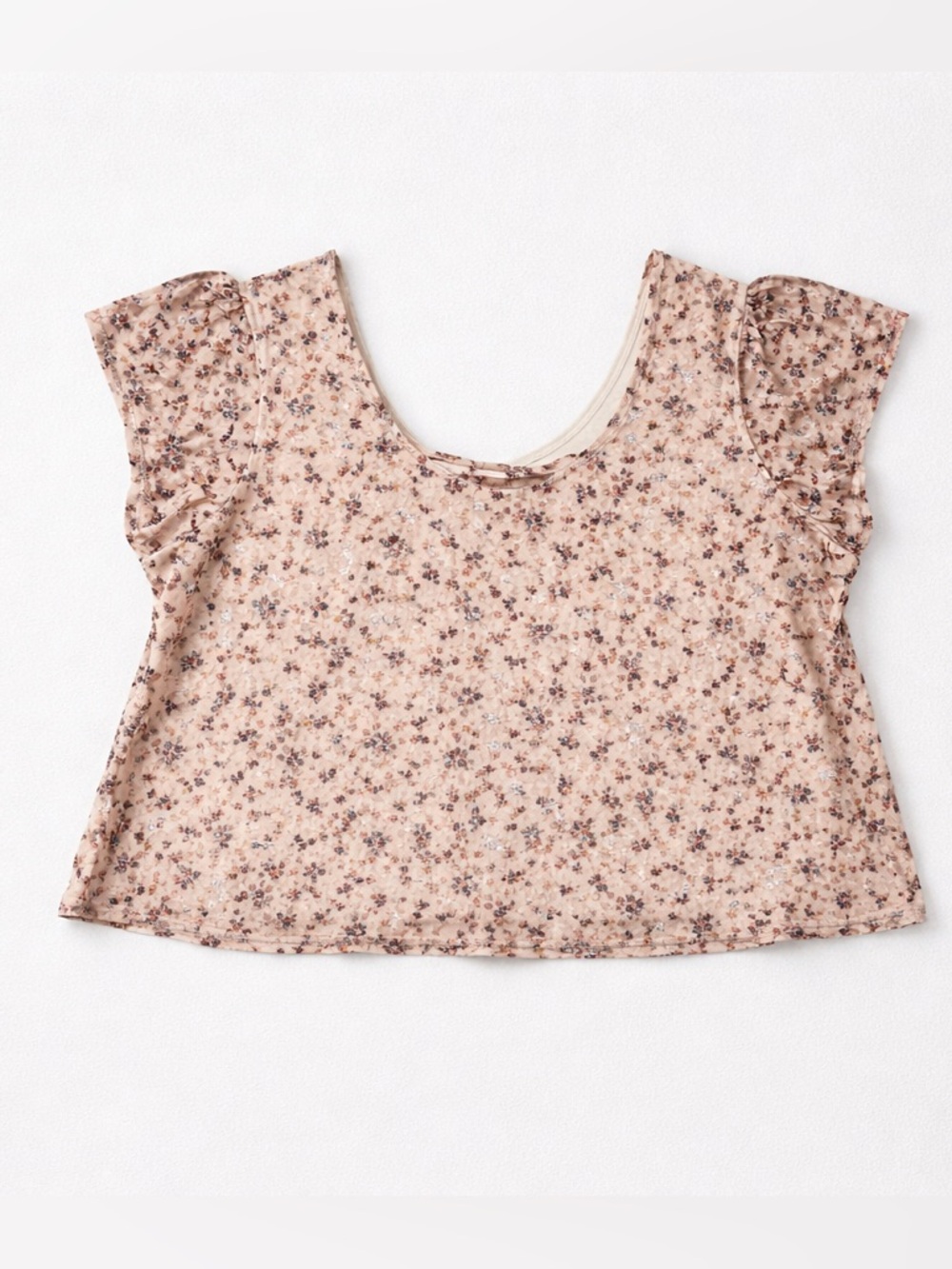 Wallflower Flutter Sleeve Crop Top Ditzy Floral Fairy Cottagecore